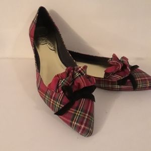 Sale!Red Plaid Ruffle Flats by Vogue Footwear
